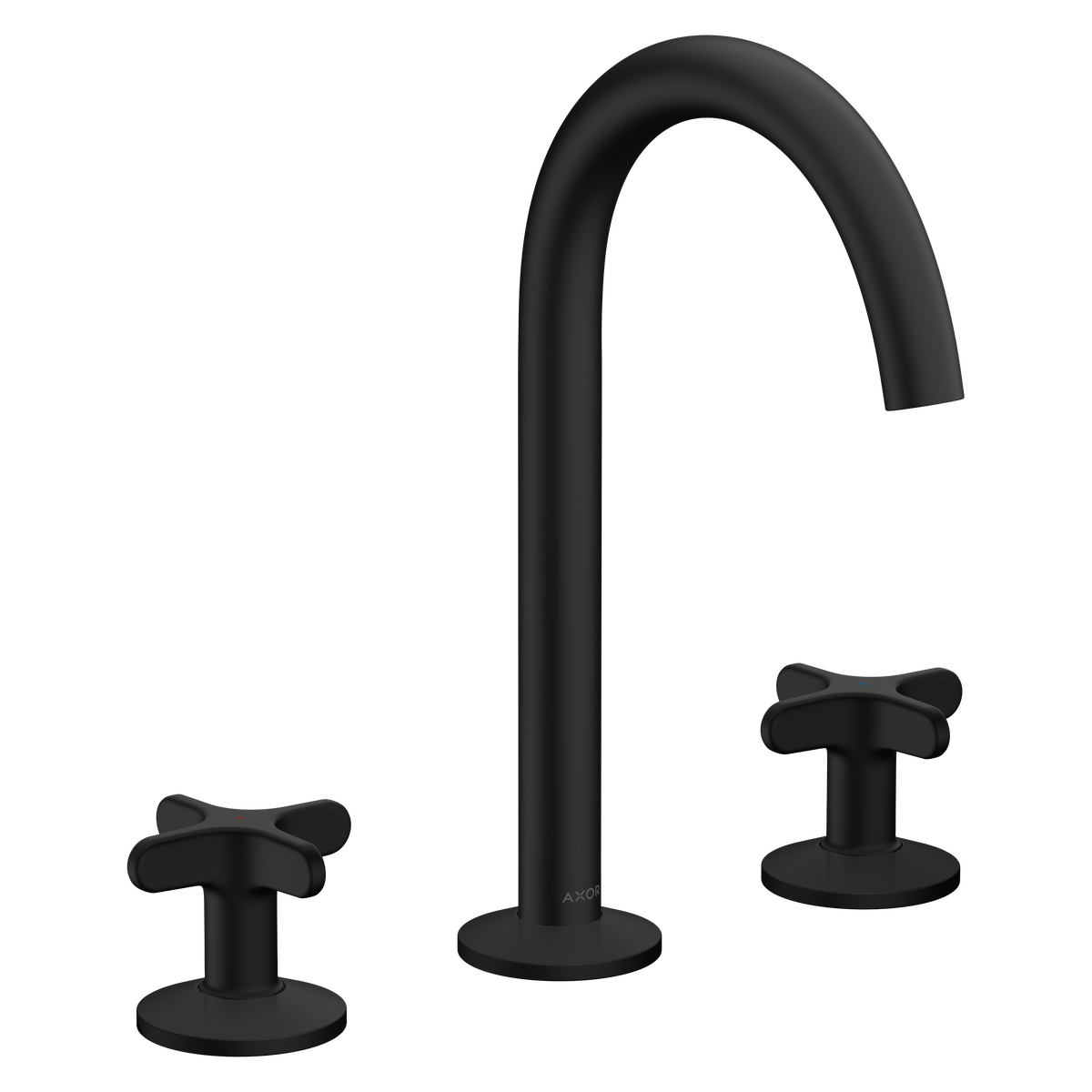 Axor One 1.2 GPM 170 Cross Handles 120-Degree Swivel Range Matte Black Widespread Faucet