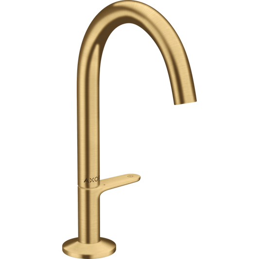 Axor One 1.2 GPM 170 Lever Handles Brushed Gold Optic Widespread Faucet Without Pop-Up Drain