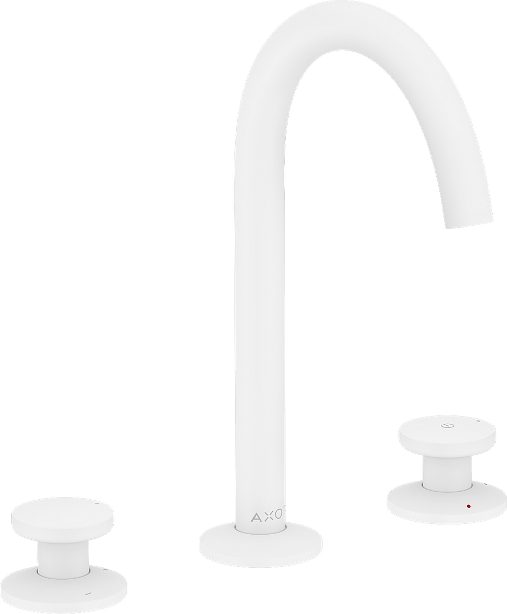 Axor One 1.2 GPM 170 Two Handle Matte White Widespread Faucet Select Without Pop-Up Drain