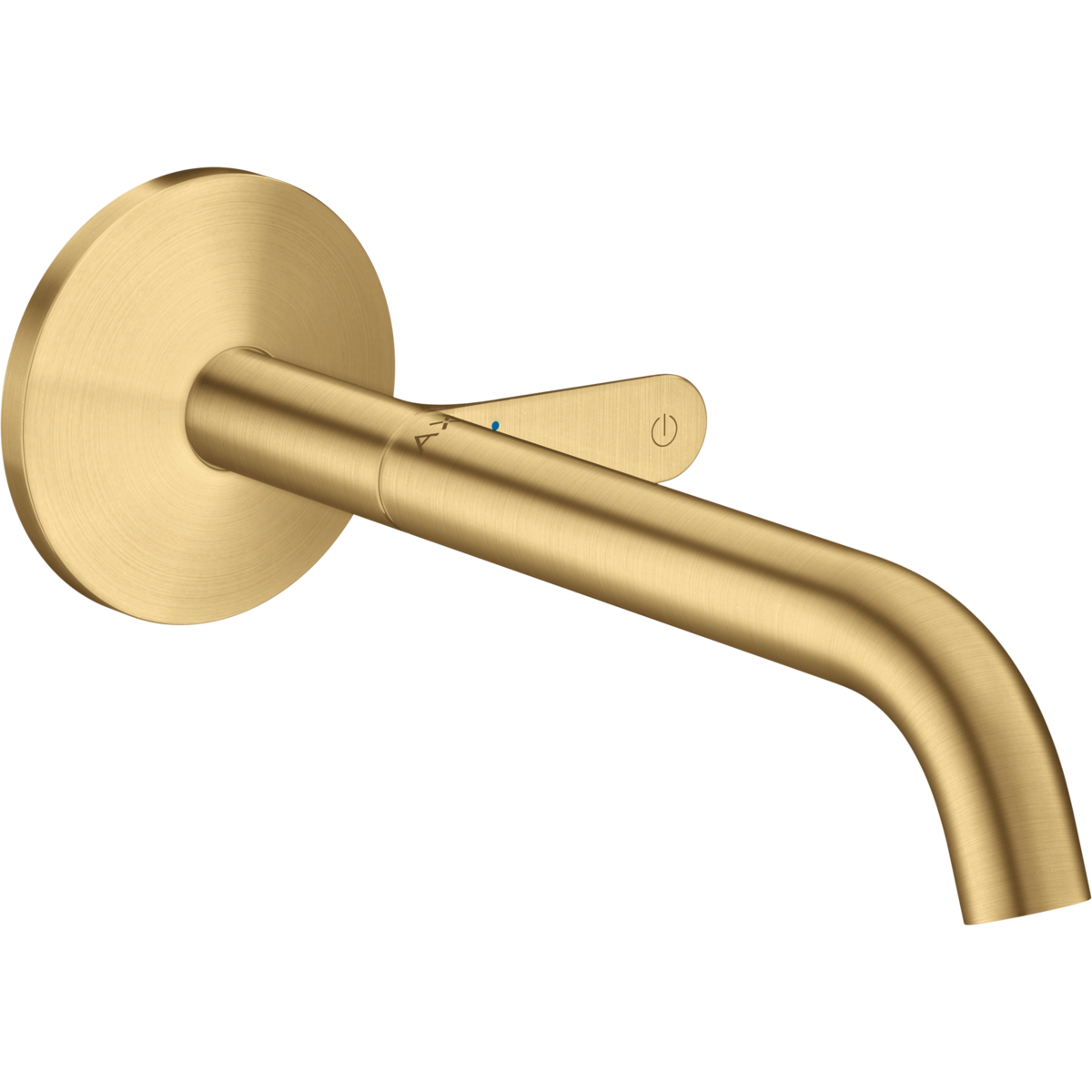Axor One 1.2 GPM Single-Handle Select Push-Button On/Off Control Brushed Gold Optic Wall Mounted Faucet