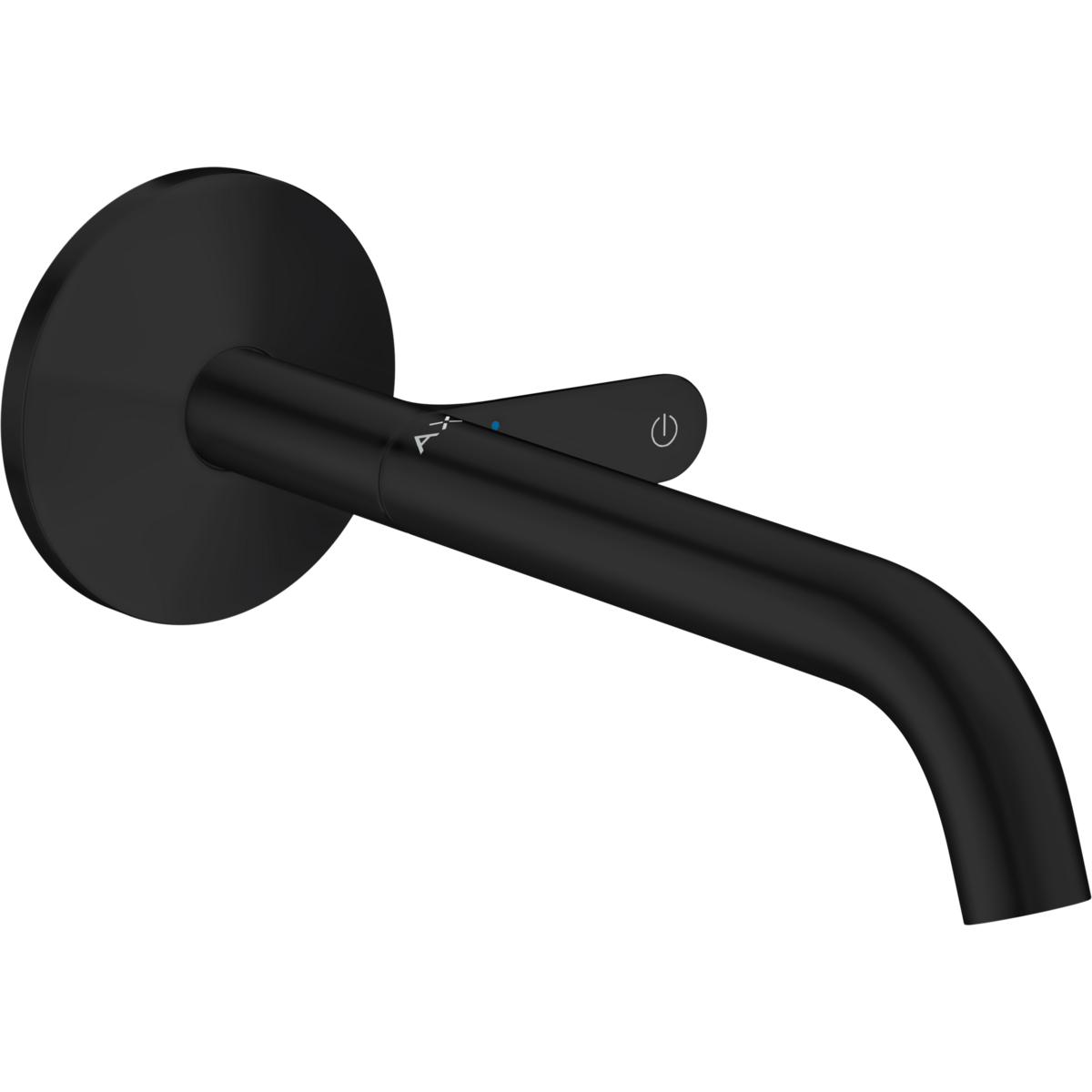 Axor One 1.2 GPM Single-Handle Select Push-Button On/Off Control Matte Black Wall Mounted Faucet