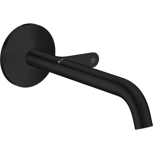 Axor One 1.2 GPM Single-Handle Select Push-Button On/Off Control Matte Black Wall Mounted Faucet