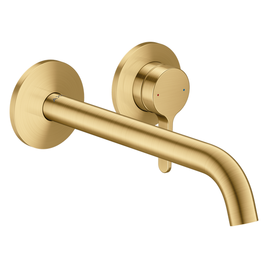 Axor One 1.2 GPM Single Lever Handle Brushed Gold Optic Wall Mounted Faucet
