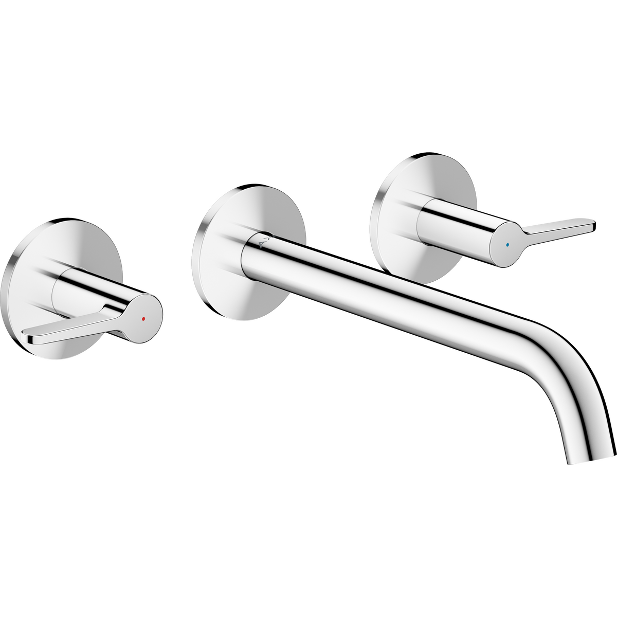 Axor One 1.2 GPM Widespread 220- Lever Handles Chrome Wall-Mounted Faucet