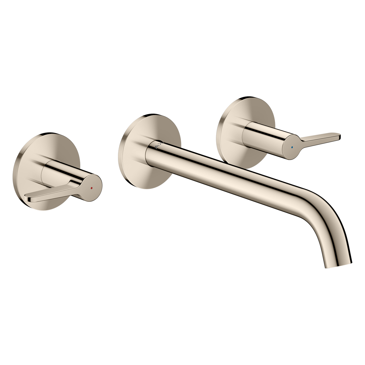 Axor One 1.2 GPM Widespread 220- Lever Handles Polished Nickel Wall-Mounted Faucet