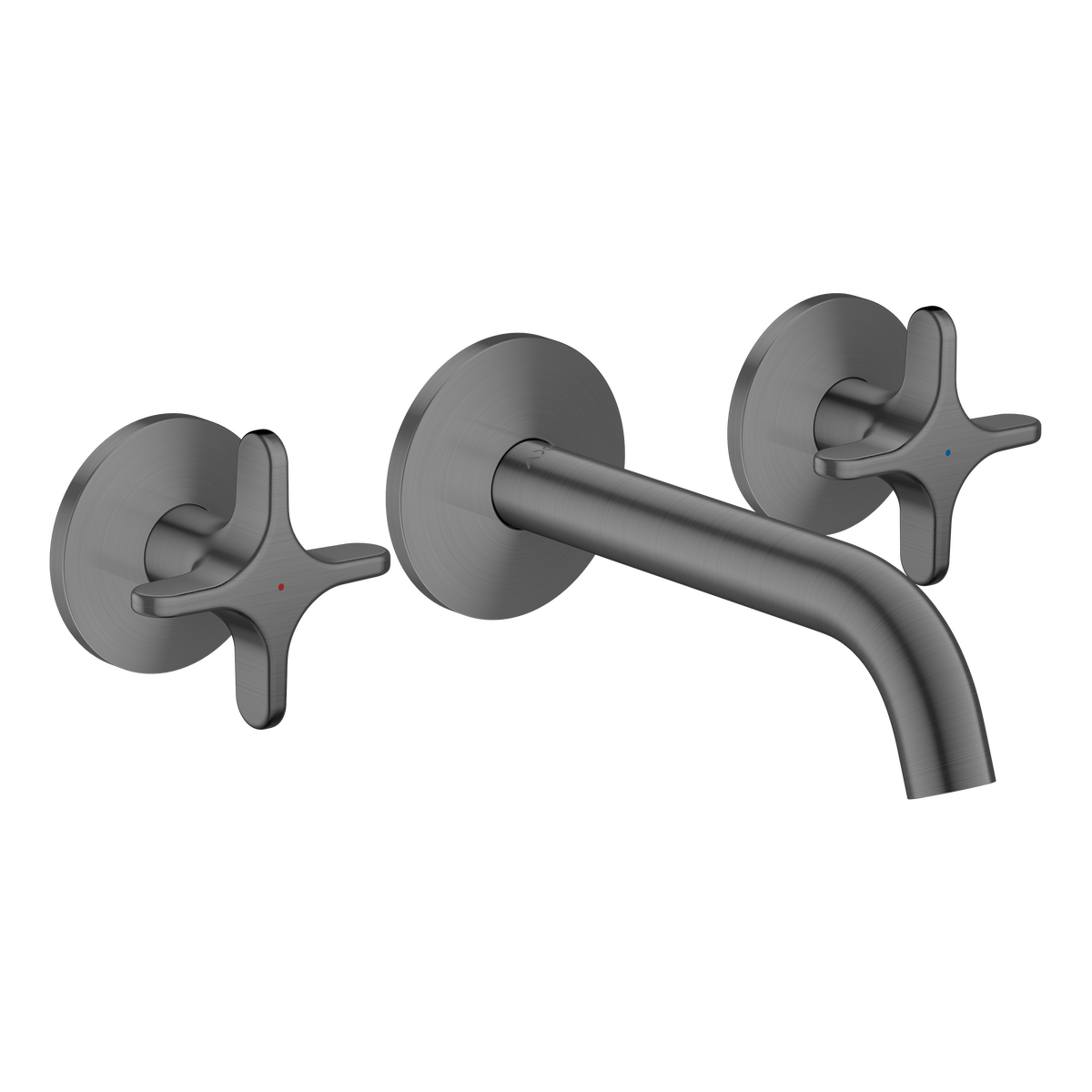 Axor One 1.2 GPM Widespread Cross Handles Brushed Black Chrome Wall-Mounted Faucet