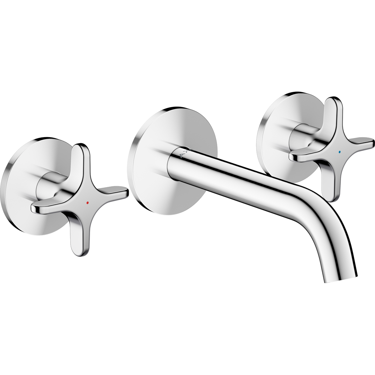 Axor One 1.2 GPM Widespread Cross Handles Chrome Wall-Mounted Faucet