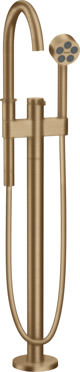 Axor One 1.75 GPM Freestanding Brushed Bronze Tub Filler Trim With Handshower