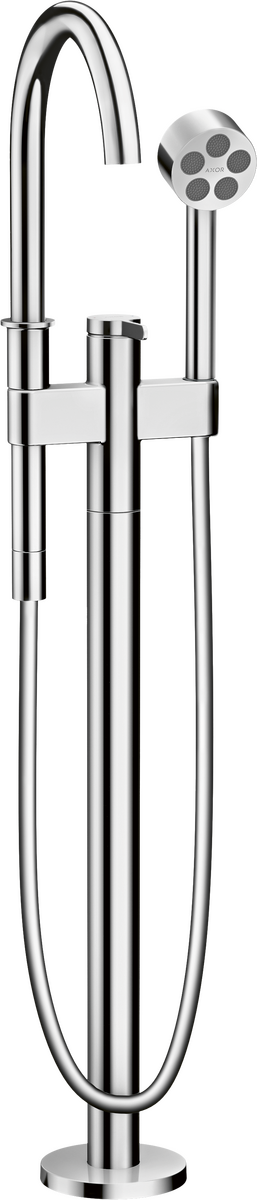 Axor One 1.75 GPM Freestanding Chrome Tub Filler Trim With Handshower