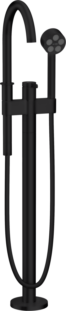 Axor One 1.75 GPM Freestanding Matte Black Tub Filler Trim With Handshower
