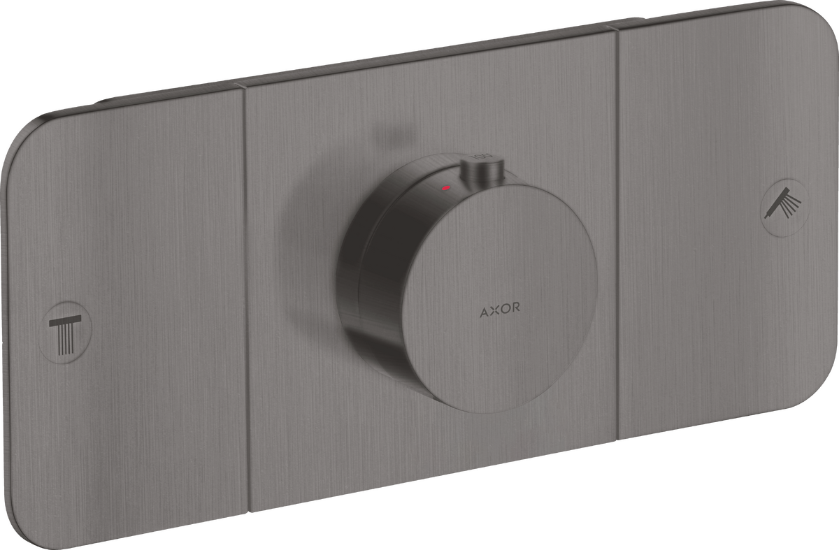 Axor One 2-Function Brushed Black Chrome Thermostatic Module Trim
