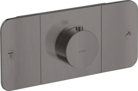 Axor One 2-Function Brushed Black Chrome Thermostatic Module Trim