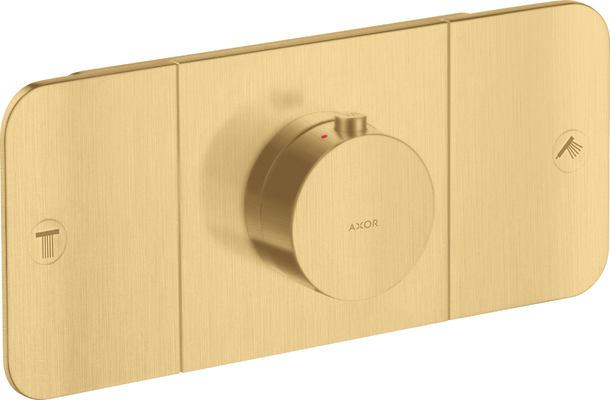 Axor One 2-Function Brushed Gold Optic Thermostatic Module Trim