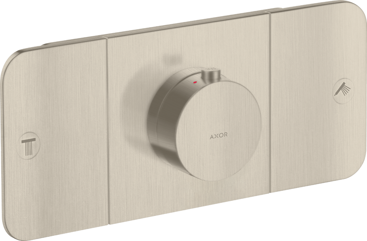 Axor One 2-Function Brushed Nickel Thermostatic Module Trim