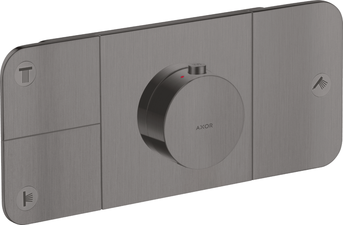 Axor One 3-Function Brushed Black Chrome Thermostatic Module Trim