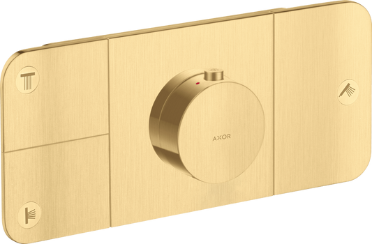 Axor One 3-Function Brushed Gold Optic Thermostatic Module Trim