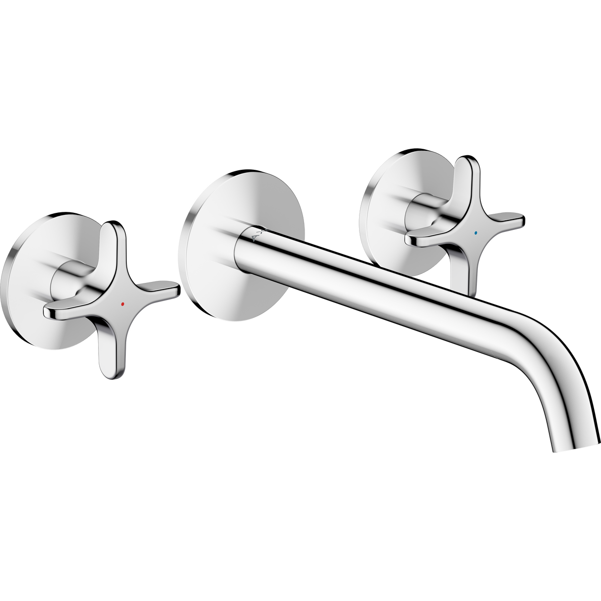 Axor One 5.3 GPM 3-Hole 220 Cross Handle Wall Mounted Chrome Tub Filler