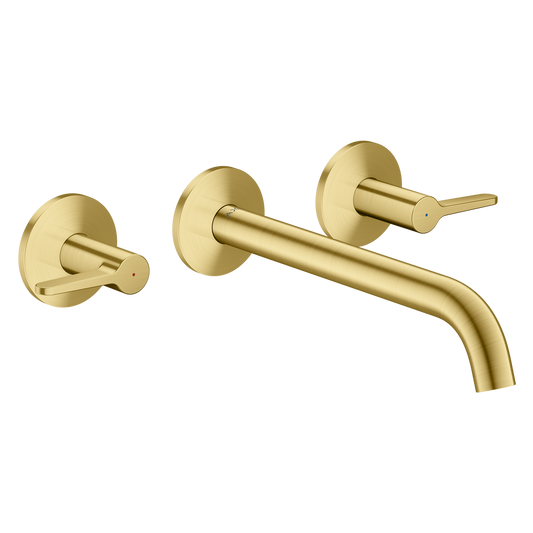 Axor One 5.3 GPM Lever Handle Wall Mounted Brushed Brass Tub Filler