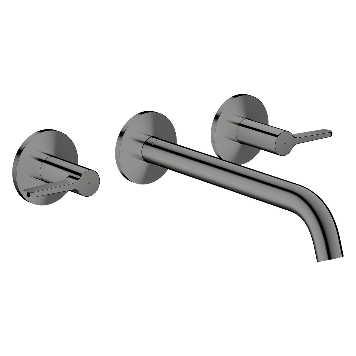 Axor One 5.3 GPM Lever Handle Wall Mounted Polished Black Chrome Tub Filler
