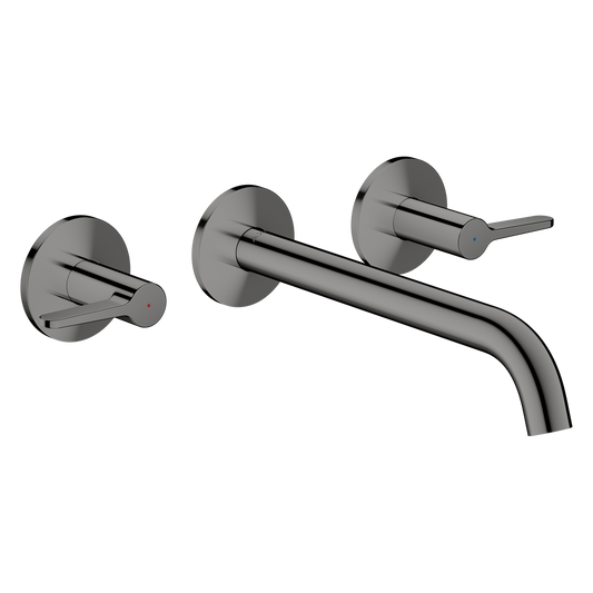 Axor One 5.3 GPM Lever Handle Wall Mounted Polished Black Chrome Tub Filler