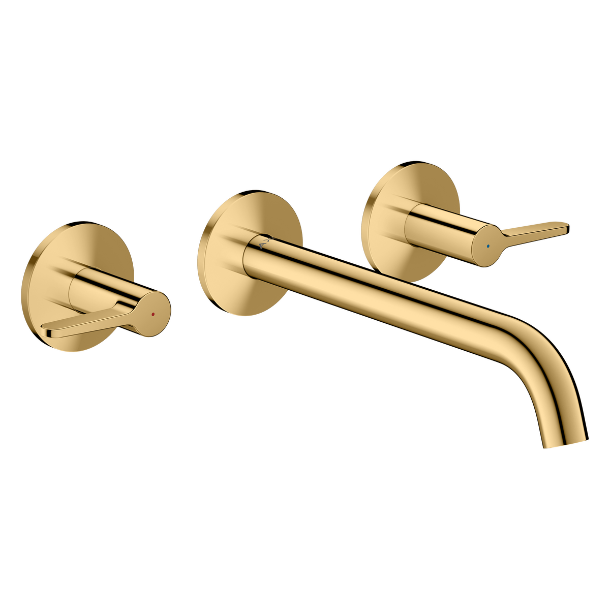 Axor One 5.3 GPM Lever Handle Wall Mounted Polished Gold Optic Tub Filler
