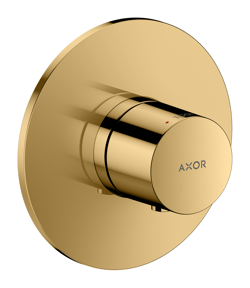 Axor One Polished Gold Optic Thermostatic Trim