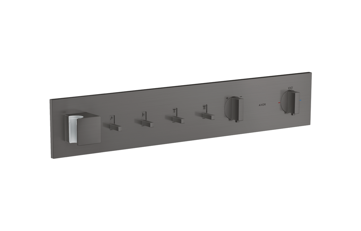 Axor ShowerComposition 3 Functions Brushed Black Chrome Thermostatic Module Trim