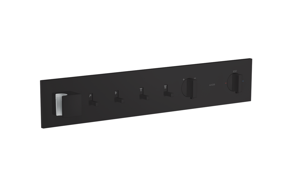 Axor ShowerComposition 3 Functions Matte Black Thermostatic Module Trim