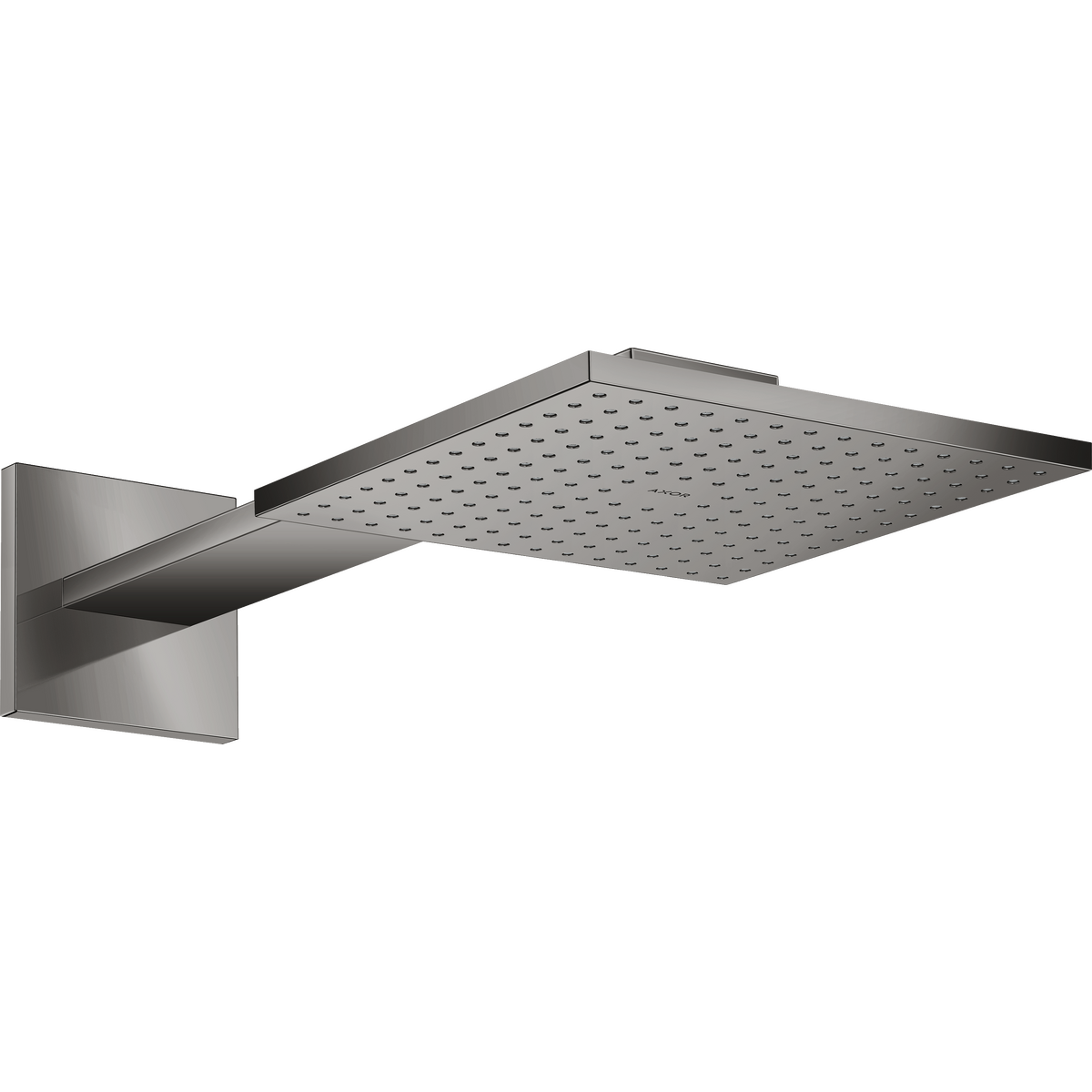 Axor ShowerSolutions 2.5 GPM 250 2-Jet Polished Black Chrome Square Showerhead With Showerarm Trim