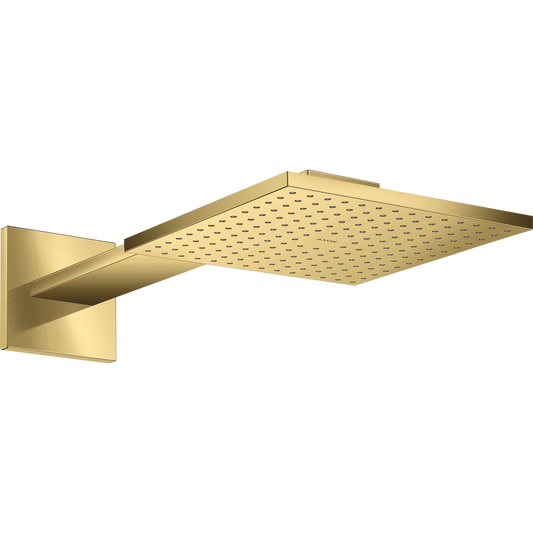 Axor ShowerSolutions 2.5 GPM 250 2-Jet Polished Gold Optic Square Showerhead With Showerarm Trim