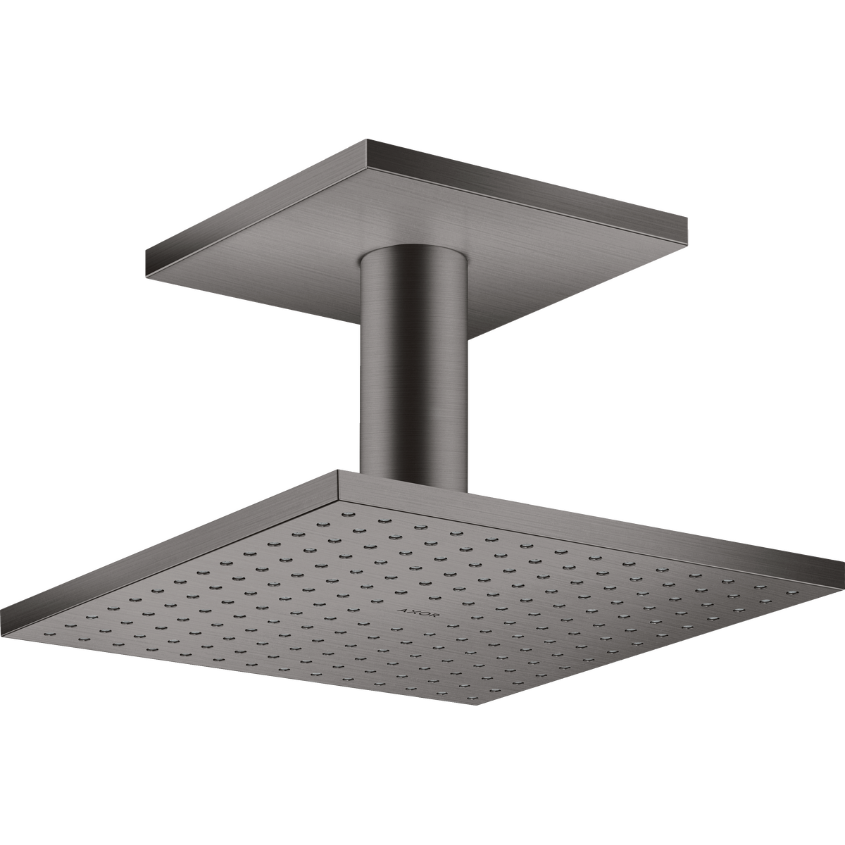 Axor ShowerSolutions 2.5 GPM 250 2-Jet Brushed Black Chrome Square Showerhead With Ceiling Connection