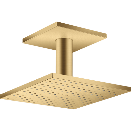 Axor ShowerSolutions 2.5 GPM 250 2-Jet Brushed Gold Optic Square Showerhead With Ceiling Connection
