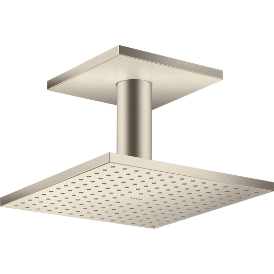 Axor ShowerSolutions 2.5 GPM 250 2-Jet Brushed Nickel Square Showerhead With Ceiling Connection
