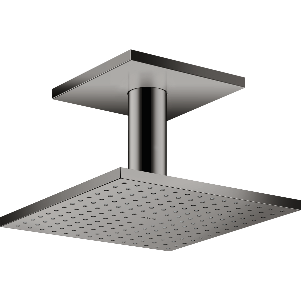 Axor ShowerSolutions 2.5 GPM 250 2-Jet Polished Black Chrome Square Showerhead With Ceiling Connection