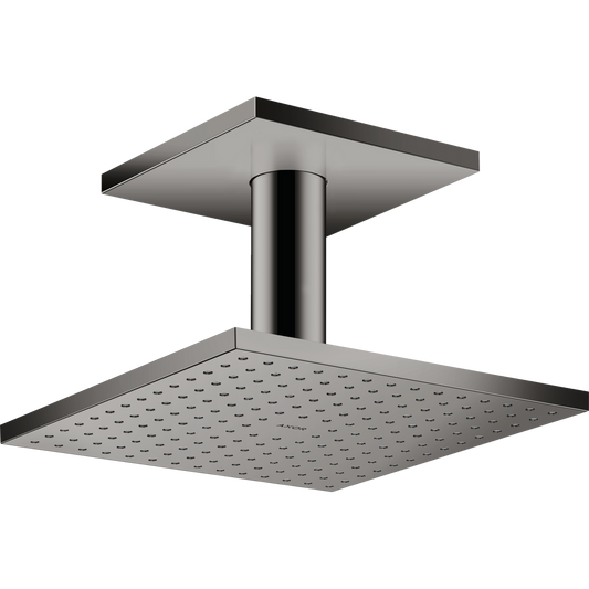 Axor ShowerSolutions 2.5 GPM 250 2-Jet Polished Black Chrome Square Showerhead With Ceiling Connection