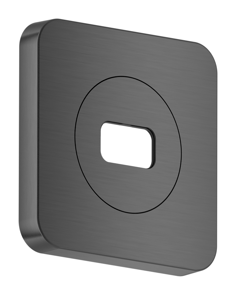 Axor ShowerSphere 120/120 Soft Square Brushed Black Chrome Escutcheon