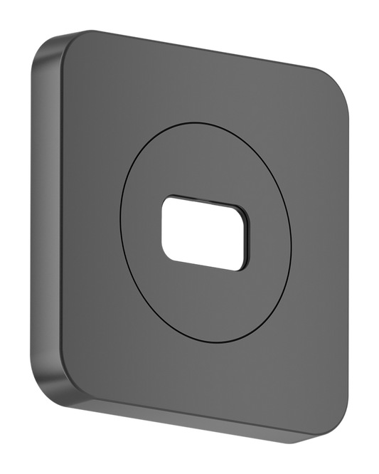 Axor ShowerSphere 120/120 Soft Square Polished Black Chrome Escutcheon