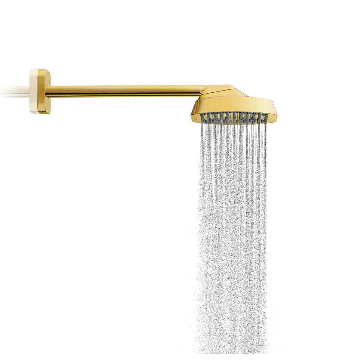 Axor ShowerSphere 1.75 GPM 250 1-Jet Polished Gold Optic Showerhead With Shower Arm
