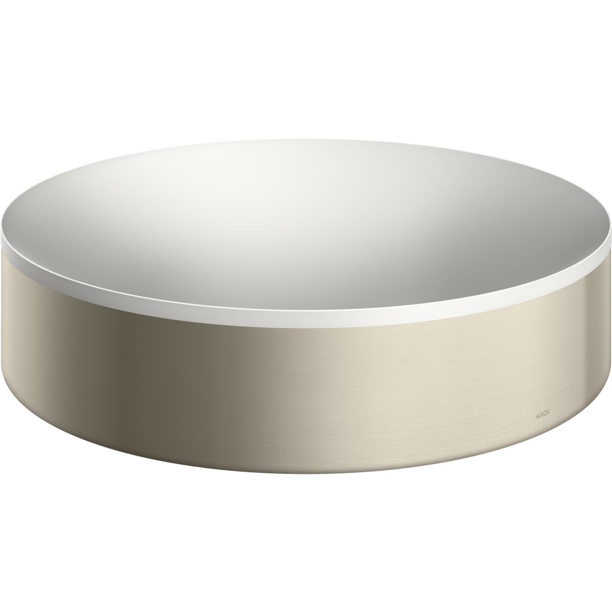 Axor Suite 15" Metal Brushed Nickel Round Sink Without Overflow