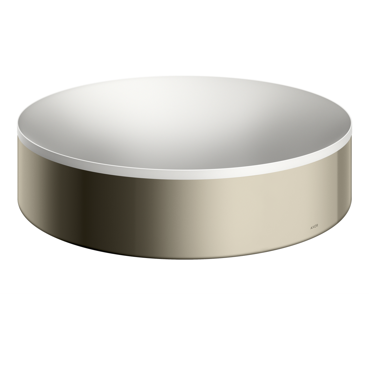 Axor Suite 15" Metal Polished Nickel Round Sink Without Overflow