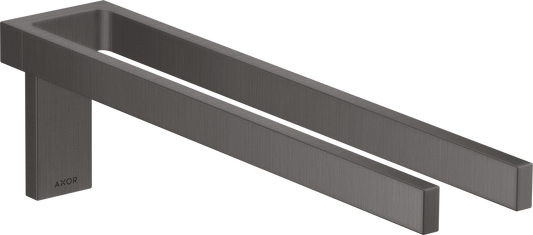 Axor Universal Rectangular Metal Wall Mounted Twin-Handle Brushed Black Chrome Towel Holder