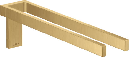 Axor Universal Rectangular Metal Wall Mounted Twin-Handle Brushed Gold Optic Towel Holder