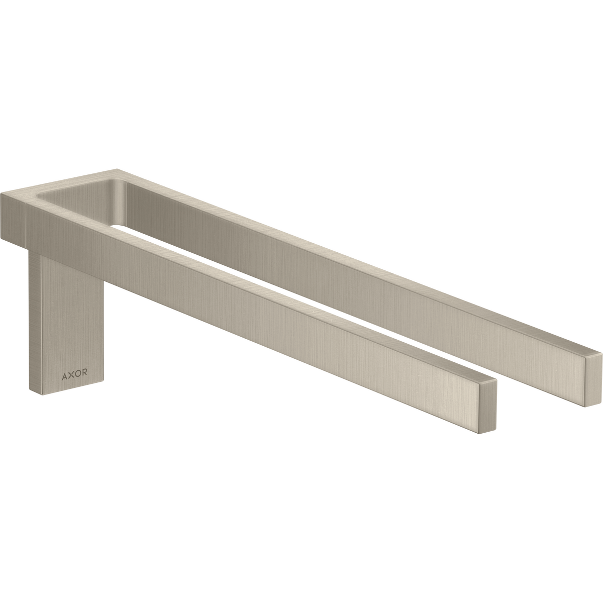 Axor Universal Rectangular Metal Wall Mounted Twin-Handle Brushed Nickel Towel Holder