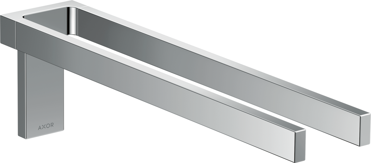 Axor Universal Rectangular Metal Wall Mounted Twin-Handle Chrome Towel Holder