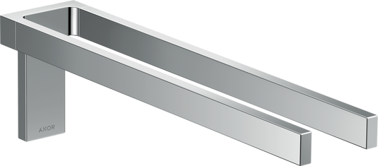 Axor Universal Rectangular Metal Wall Mounted Twin-Handle Chrome Towel Holder
