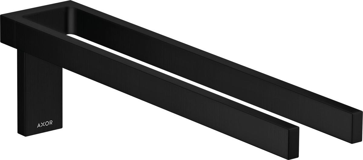 Axor Universal Rectangular Metal Wall Mounted Twin-Handle Matte Black Towel Holder