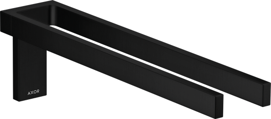 Axor Universal Rectangular Metal Wall Mounted Twin-Handle Matte Black Towel Holder