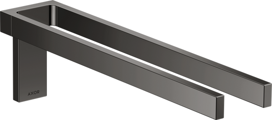 Axor Universal Rectangular Metal Wall Mounted Twin-Handle Polished Black Chrome Towel Holder