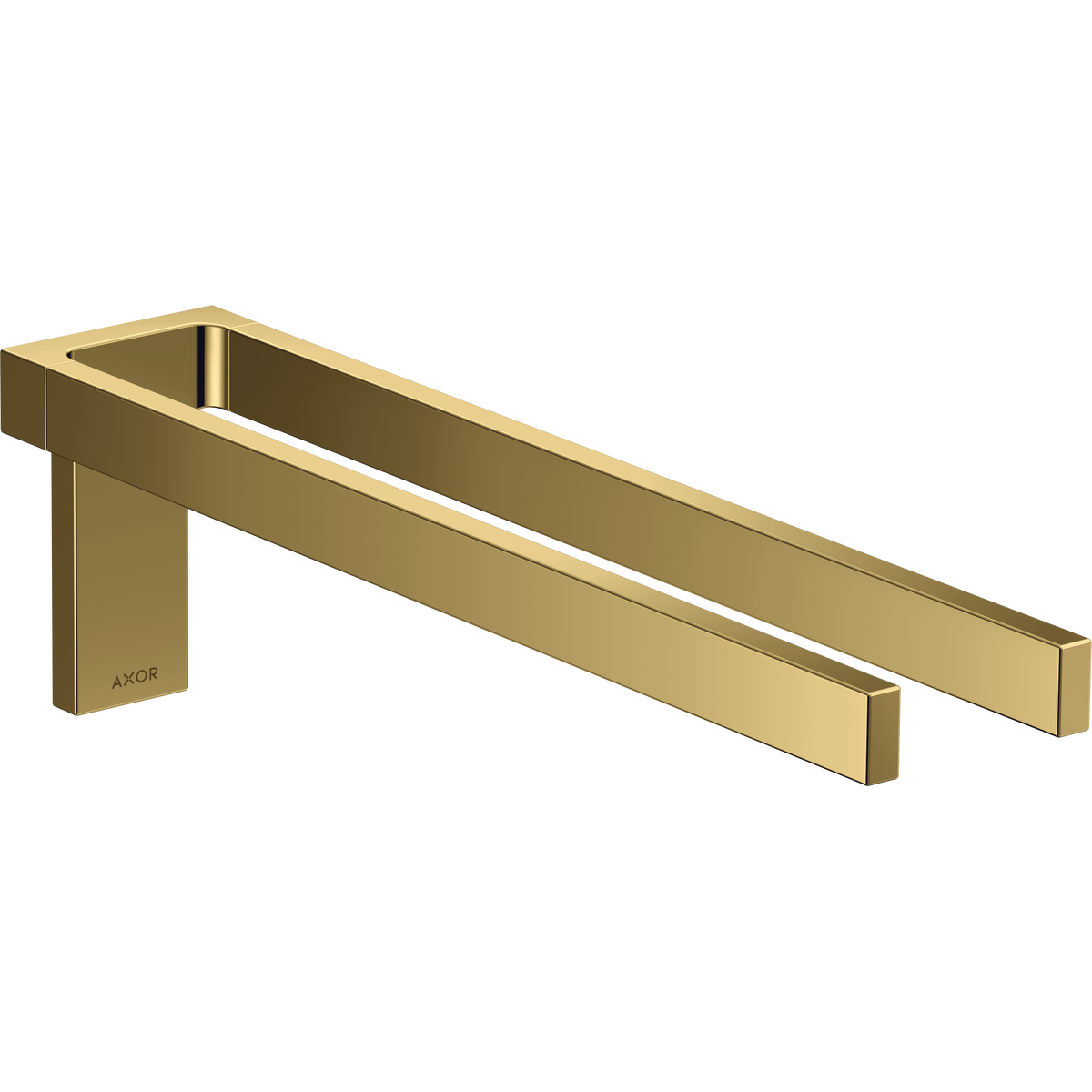 Axor Universal Rectangular Metal Wall Mounted Twin-Handle Polished Gold Optic Towel Holder