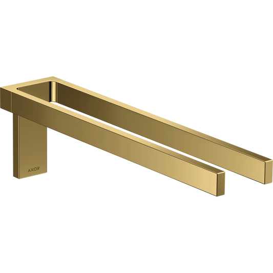 Axor Universal Rectangular Metal Wall Mounted Twin-Handle Polished Gold Optic Towel Holder